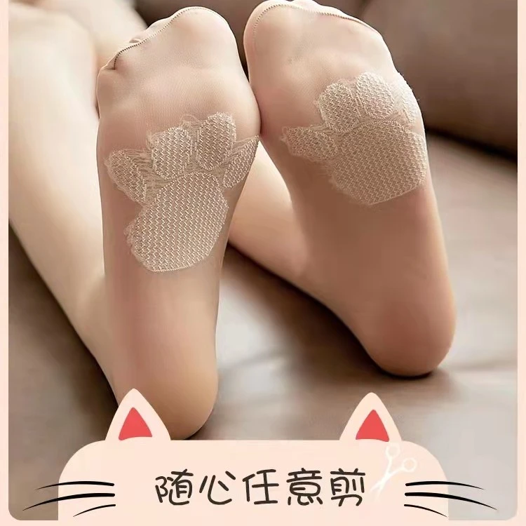 小猫爪袜菠萝袜春夏季女薄款美肤袜任意剪耐穿防勾丝袜子