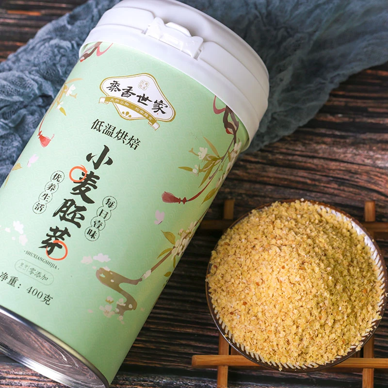 小麦胚芽即食代餐谷物 纯小麦胚芽片罐装 400g/罐