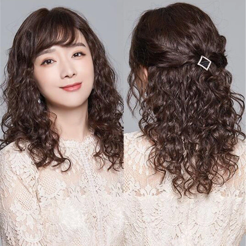 假发女长发羊毛卷假发套女士妈妈全真发发套全头套式中老年长卷发