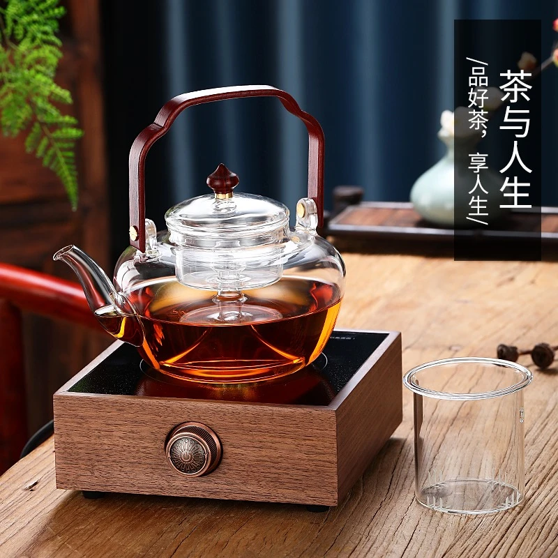 心明双滤胆蒸煮两用壶+电陶炉套装煮茶壶泡茶壶蒸煮壶煮茶器速热