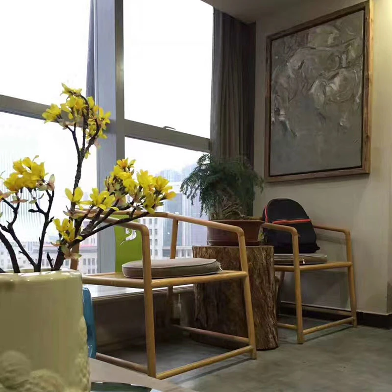 明式新中式榆木实木榫卯官帽椅子阳台办公室禅意家用扶手靠背椅子