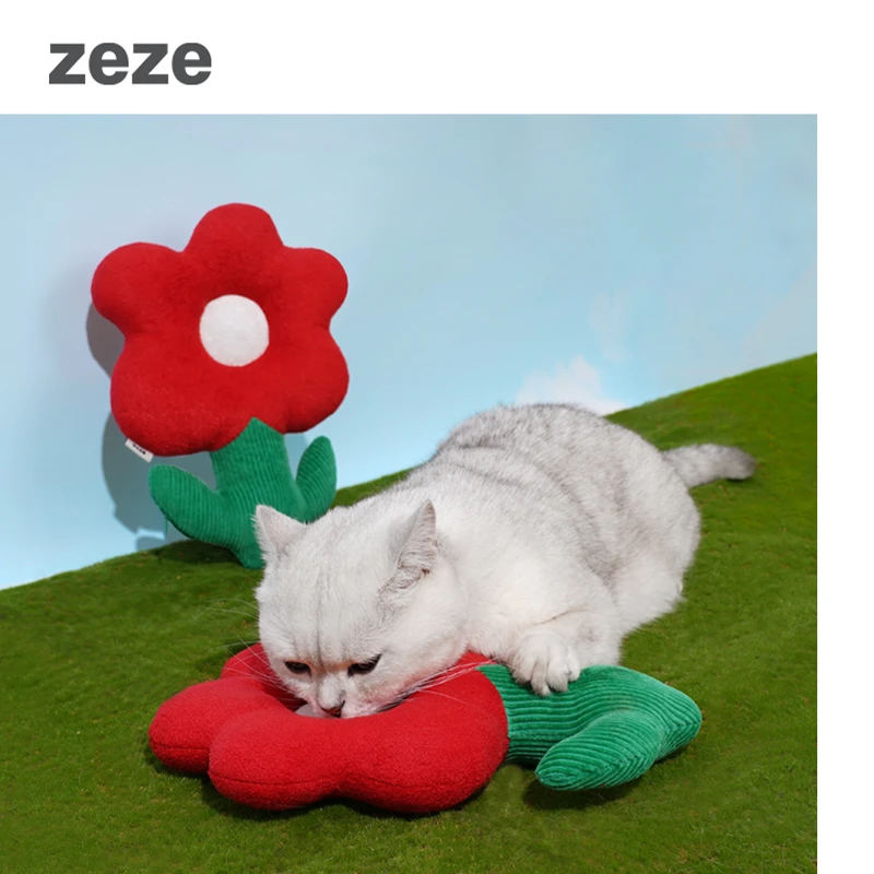 ZEZE园艺系列花朵猫薄荷宠物玩具自嗨啃咬大号宠物用品