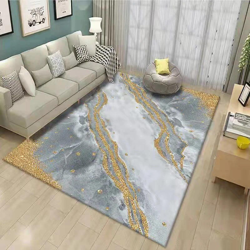 开学季【客厅地毯工厂】金钻绒鎏金大理石纹防尘免洗客厅地毯