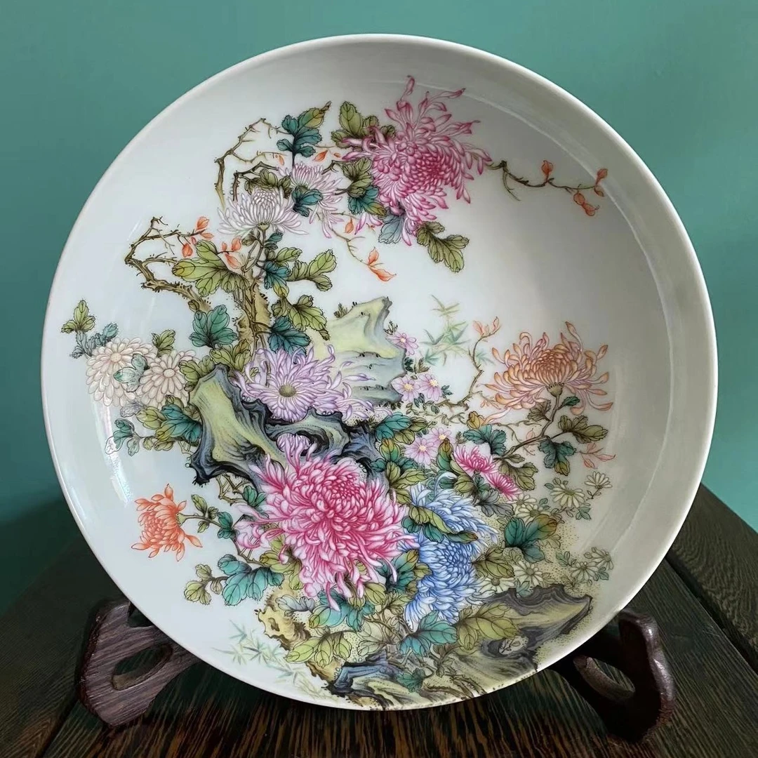 溢珍堂霸王菊壶承 规格直径18.5cm