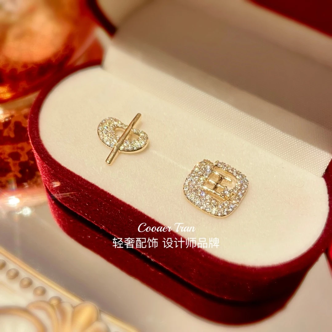 COOAER TRAN 铜合金耳饰 新款国潮微镶耳钉女RH6087#