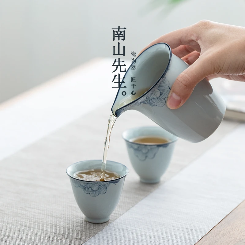 南山先生 芙蓉公道杯 家用茶道茶具白瓷分茶海 复古公道杯中式
