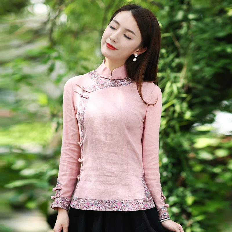 筠雅中式唐装上衣盘扣中国风复古棉麻民国优雅茶服禅意女装9431