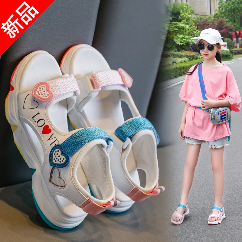 女童百搭凉鞋新款夏季时尚公主小女孩8-12岁网红儿童软底中大童