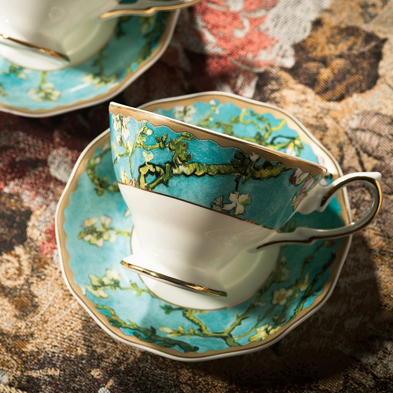 杏花陶瓷咖啡杯套装骨瓷英式下午茶茶具套装杯碟高档茶杯家用精致
