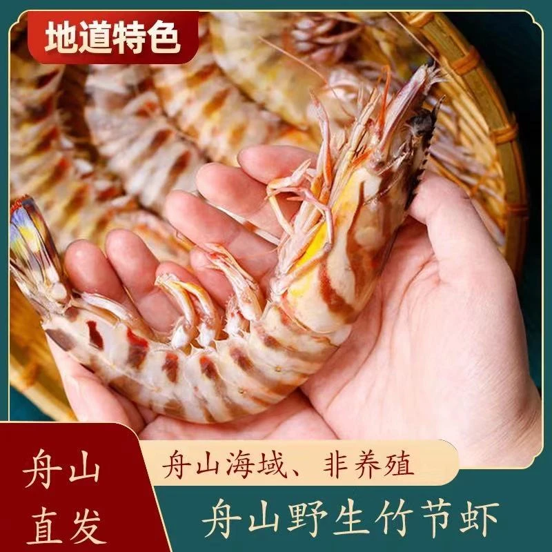 舟山野生竹节虾深海急冻船冻虾 班节虾 产地直发3斤食用大虾海鲜