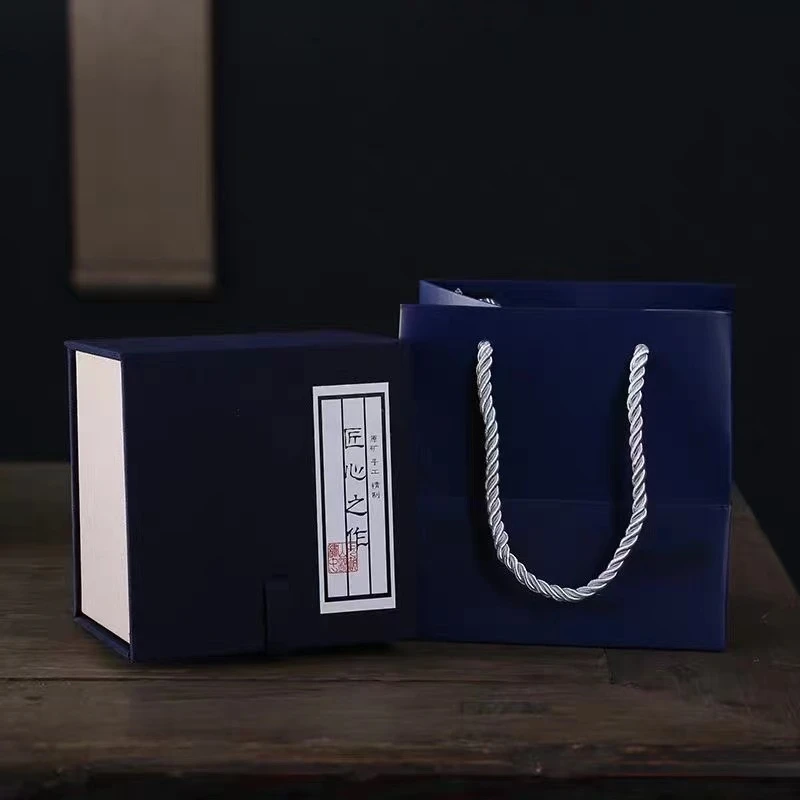 茶杯包装锦盒高档建盏单杯礼品盒子中式复古麻布盒精致礼盒空盒