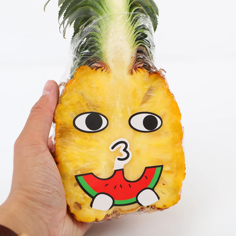 丁峰包装 创意西瓜笑脸标签贴搞笑表情吃瓜表情吐舌头萌萌搞怪贴