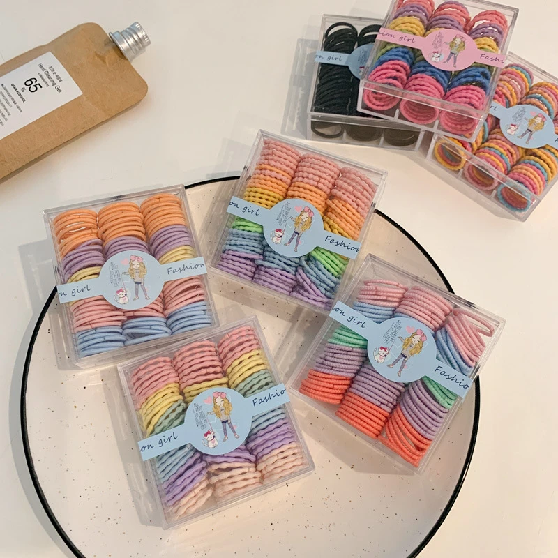 G423彩色皮筋女儿童不伤发小号发圈网红女童头绳小女孩扎马尾发绳