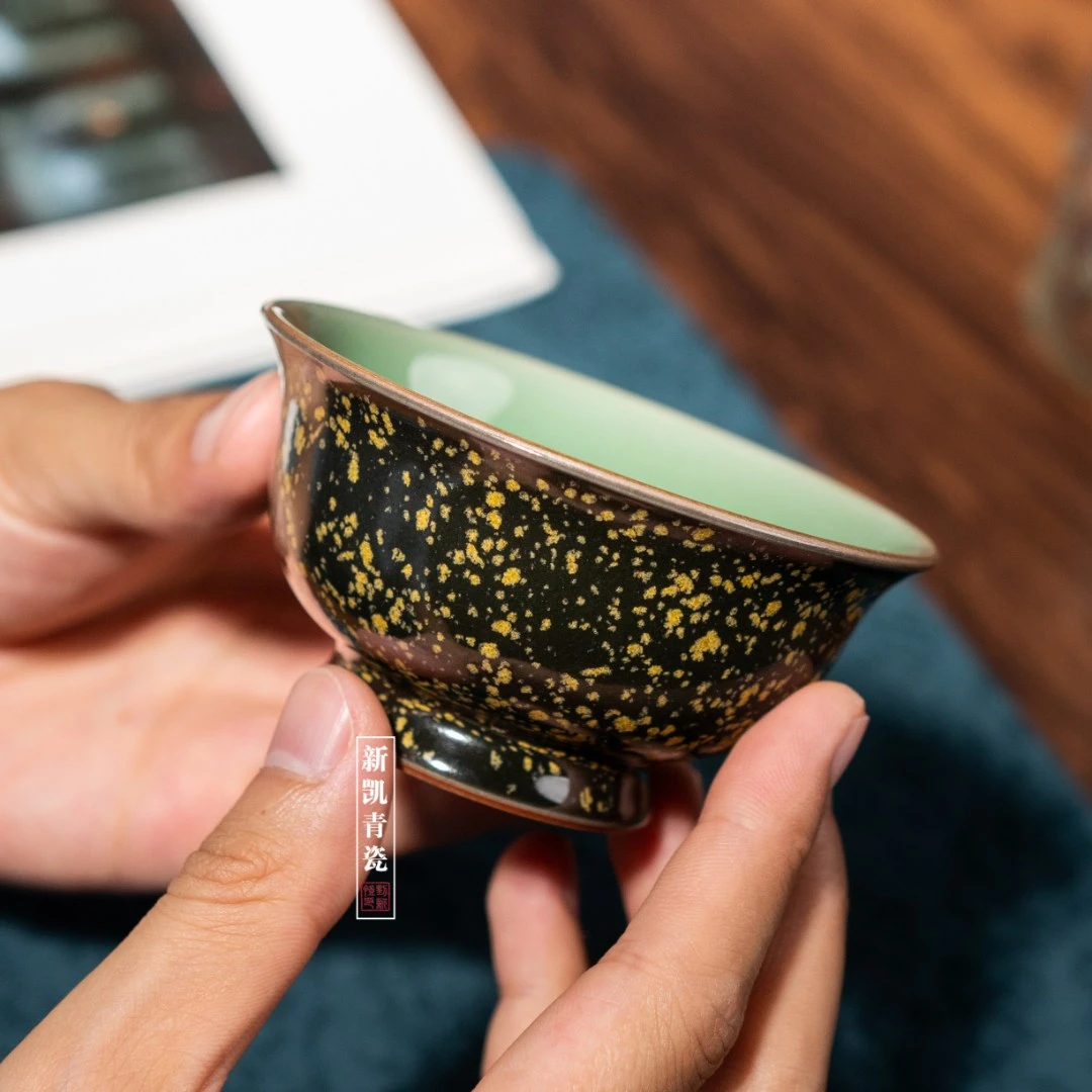 龙泉市新凯青瓷刘新凯碧海星辰系列压手杯功夫茶具纯手工纯手工