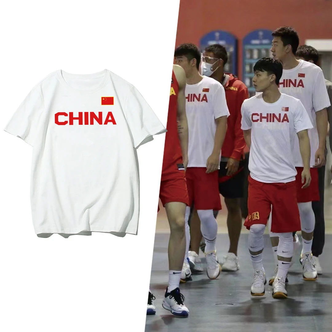 赵睿男篮球训练服国潮热身投篮服透气衣服吸汗男夏男篮T恤