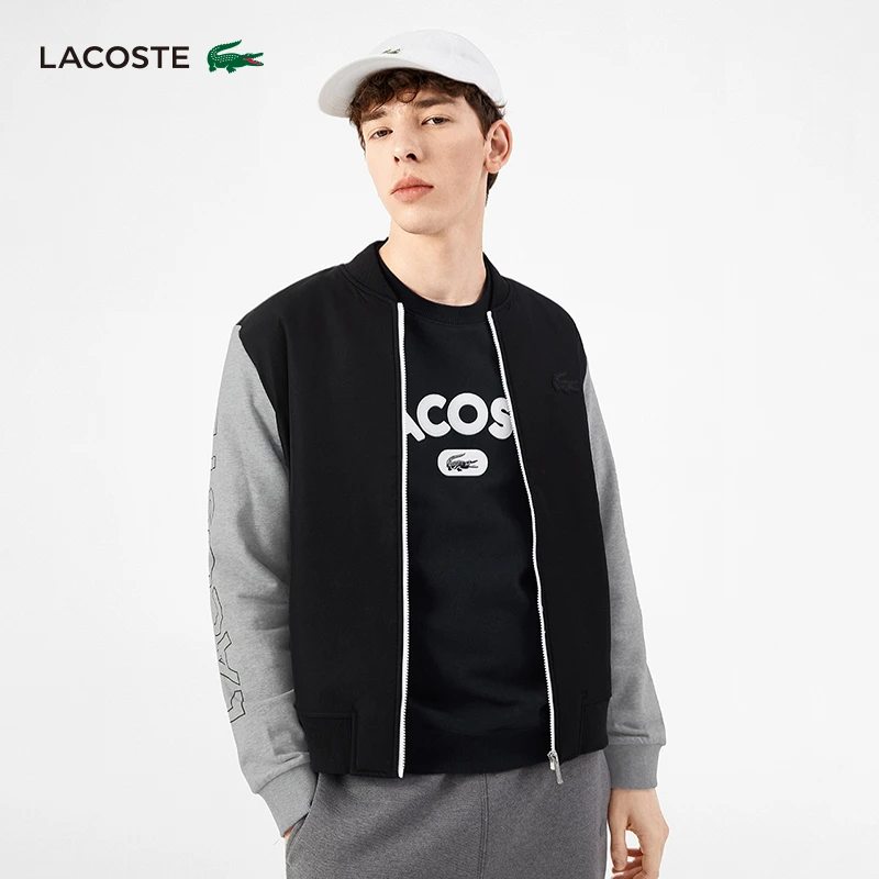 LACOSTE法国鳄鱼男装时尚舒适休闲运动拼色保暖棉服外套男|BH8889