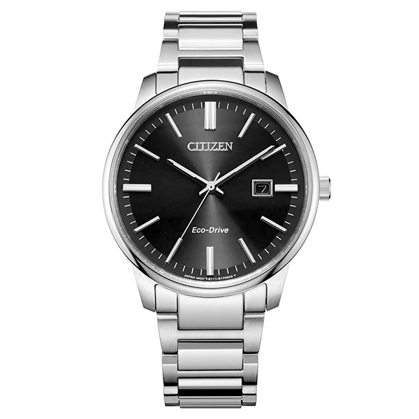西铁城CITIZEN 光动能潮酷黑盘不锈钢表日期显示手表 BM7521-85E