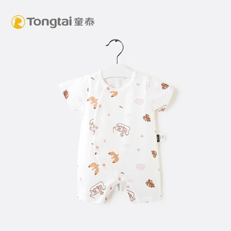童泰新生婴儿衣服纯棉短袖哈衣薄款半袖连体衣夏装新生儿包屁衣