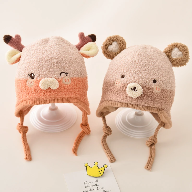 秋冬款婴幼儿冬天男女宝宝秋冬季女童可爱保暖儿童冬天护耳毛绒帽