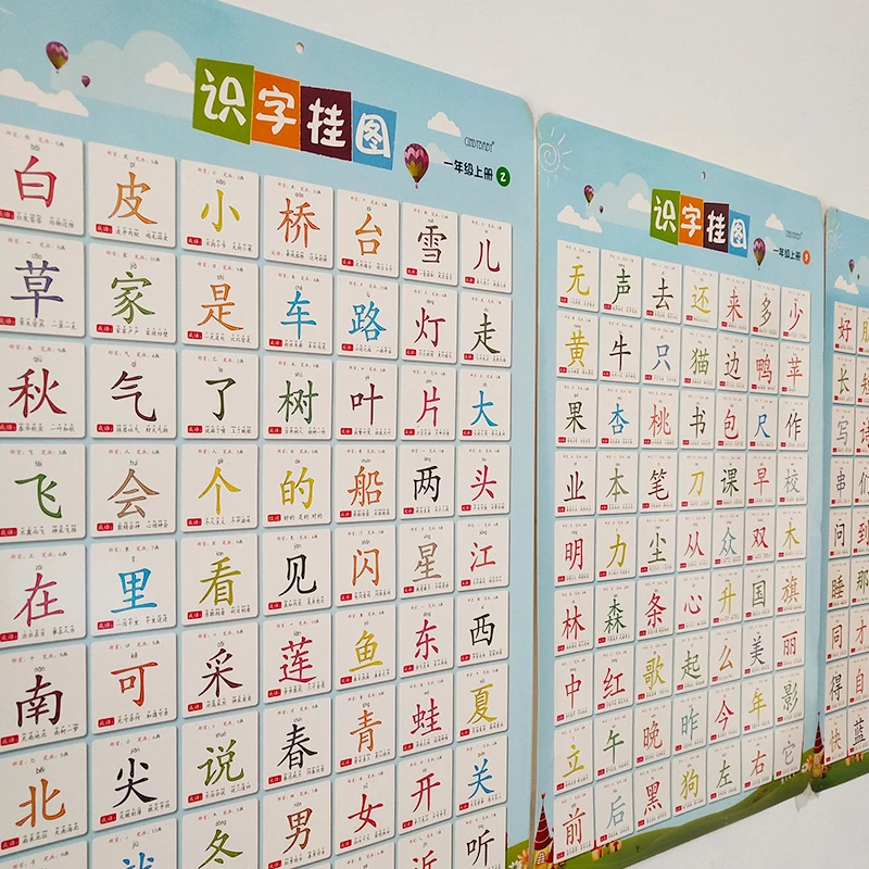 一年级生字表识字挂图儿童汉语拼音宝宝学习认知认字早教幼儿墙贴