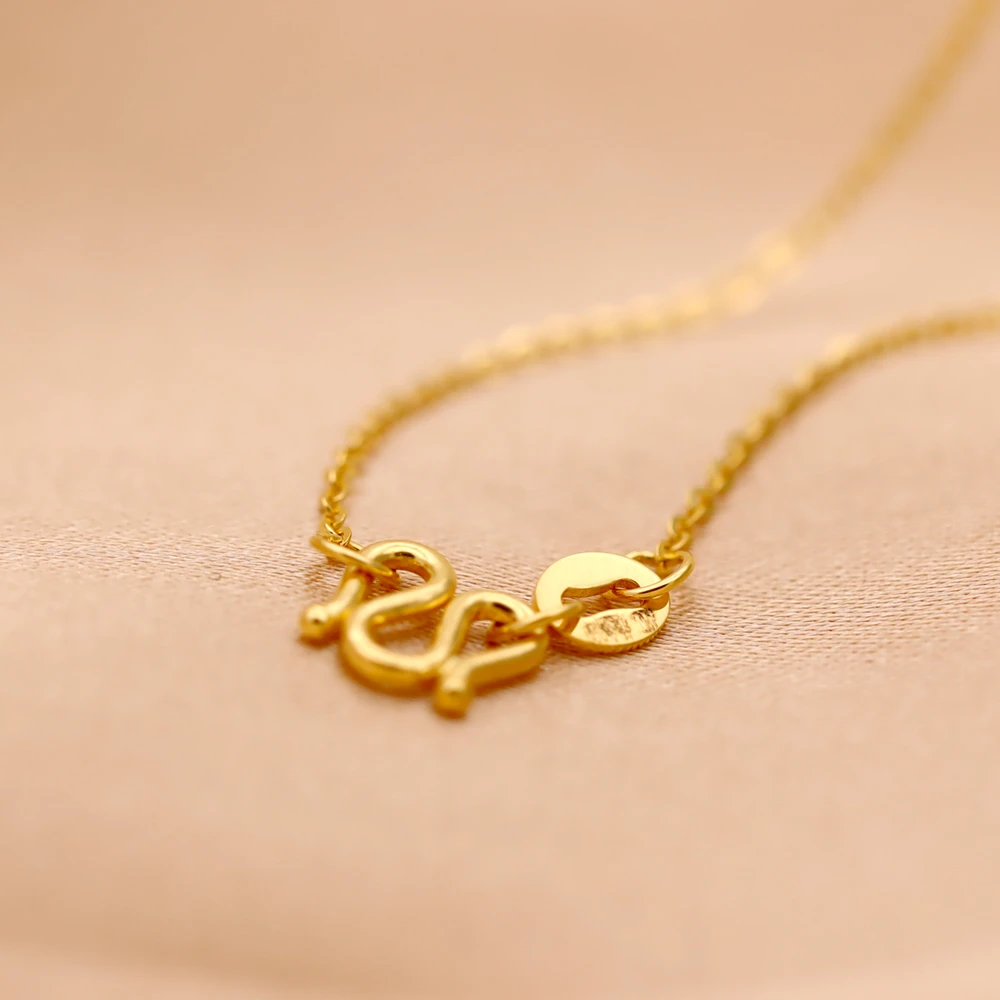 101美开乐黄金项链O字M扣环足金锁骨链时尚百搭黄金首饰直播女款