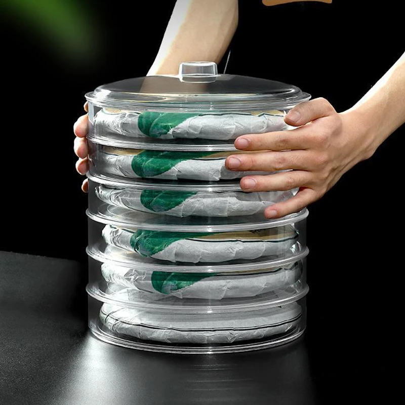 茶饼架 普洱茶饼盒多功能防尘普洱茶架茶盒 多层架塑料茶饼收纳盒