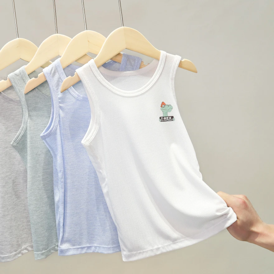 清仓 男童背心网眼速干儿童吊带无袖T恤中大童夏季薄款 61959