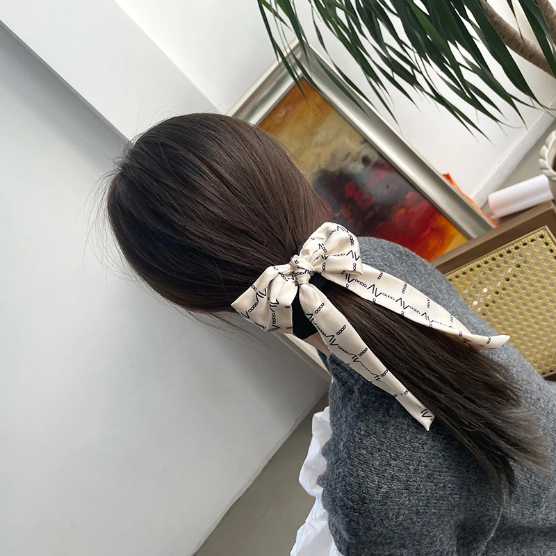 飘带蝴蝶结发圈头饰大肠圈马尾简约发绳发饰韩国丸子头扎头发皮筋