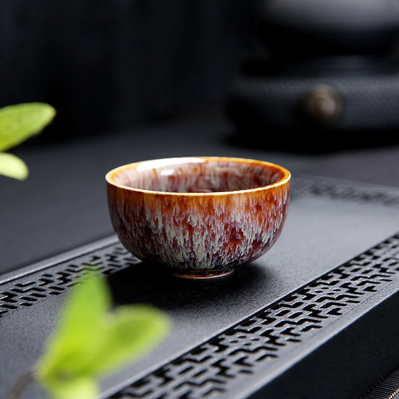 窑变大号家用复古陶瓷茶杯盏杯主人杯品茗杯茶具建盏天目盏单杯