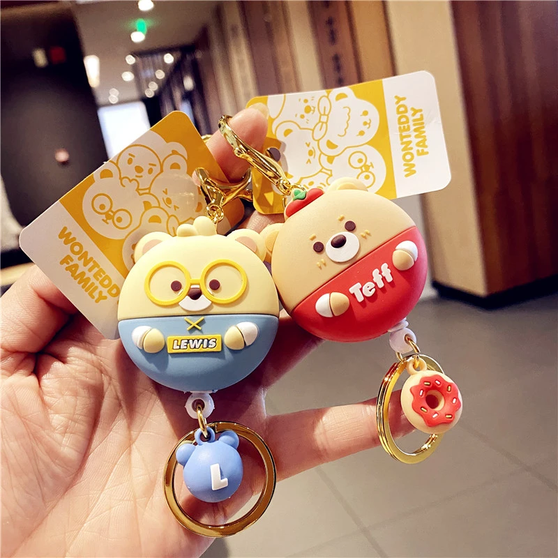 伸缩钥匙扣绳卡通可爱锁匙扣钥匙链可伸缩回弹弹力书包挂件女