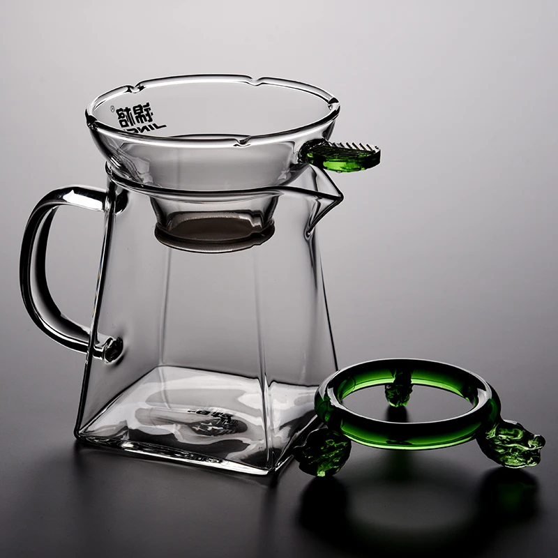 从简加厚耐高温玻璃公道杯带茶漏套装功夫茶具茶海公杯过滤茶器