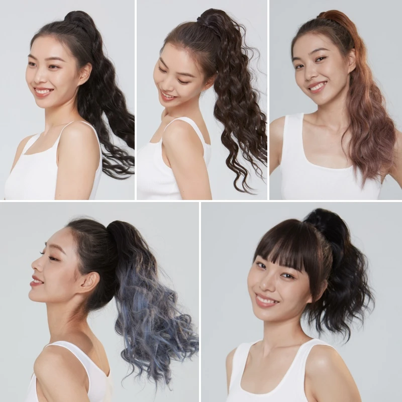 LUCY LEE 蛋卷马尾 可爱减龄 女明星同款长卷发马尾辫子渐变小卷