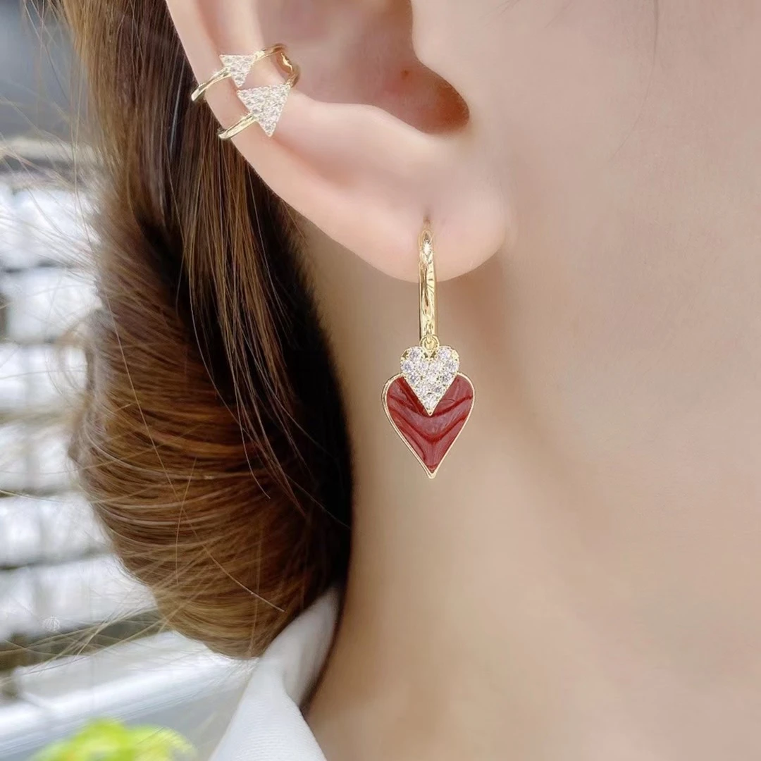 铜合金素款耳饰炽热的爱时尚气质百搭新款耳扣3042号