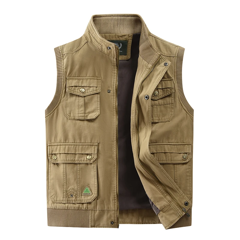 春秋季马甲男纯棉外套导演休闲钓鱼摄影背心男马夹全棉工装外套男