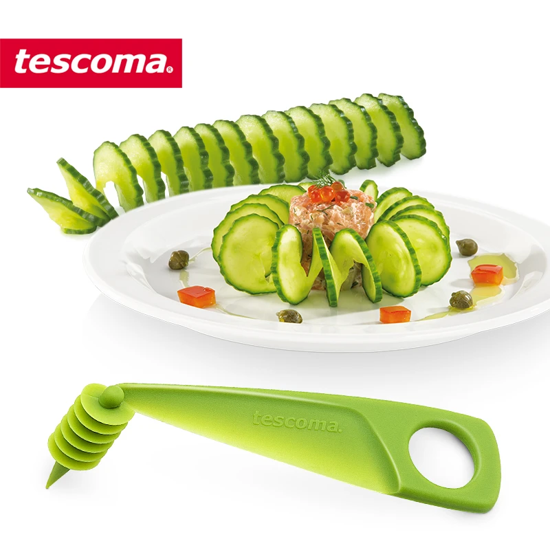 捷克tescoma PRESTO 螺旋黄瓜青瓜切片器 厨房料理小工具蓑衣黄瓜