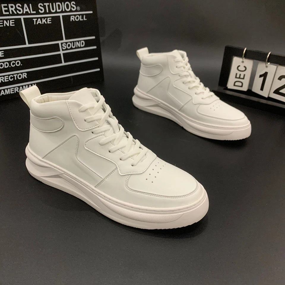 男鞋2025春秋新款男高帮休闲板鞋网红爆款百搭学生软底运动小白鞋