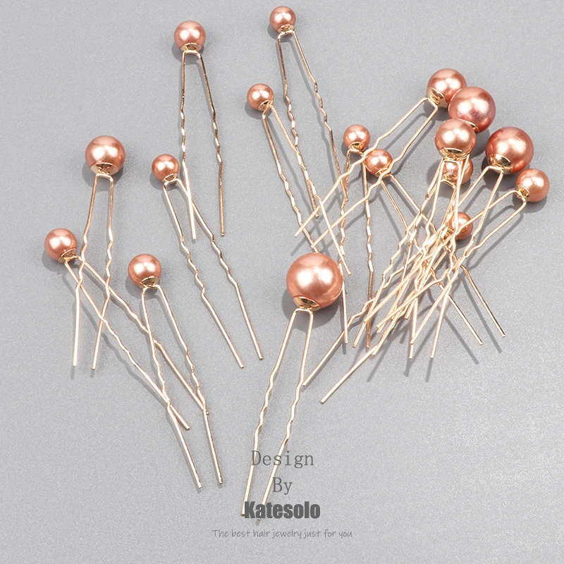 复古珍珠发饰简约新娘盘发编发发簪子韩式U型夹插针古风发钗