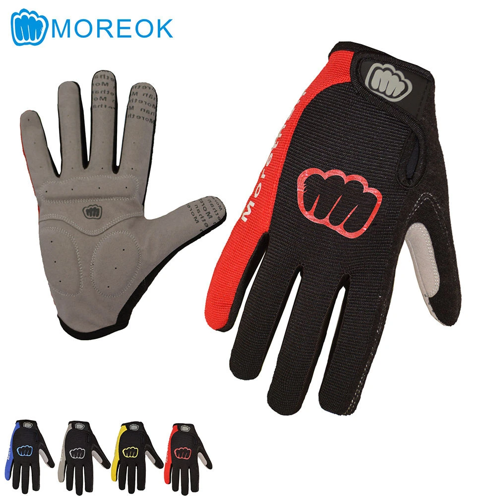MOREOK一字米户外运动专用骑行手套防滑耐磨触屏保暖长指单车手套