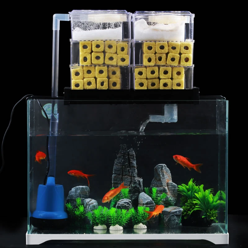 森森鱼缸过滤盒水族箱顶部上置多层过滤槽小鱼缸过滤高效净水