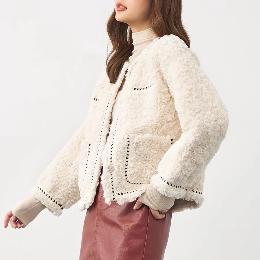 SOWMOO/術慕25春秋新款毛毛短外套时尚小香风冬季女士外套C58839