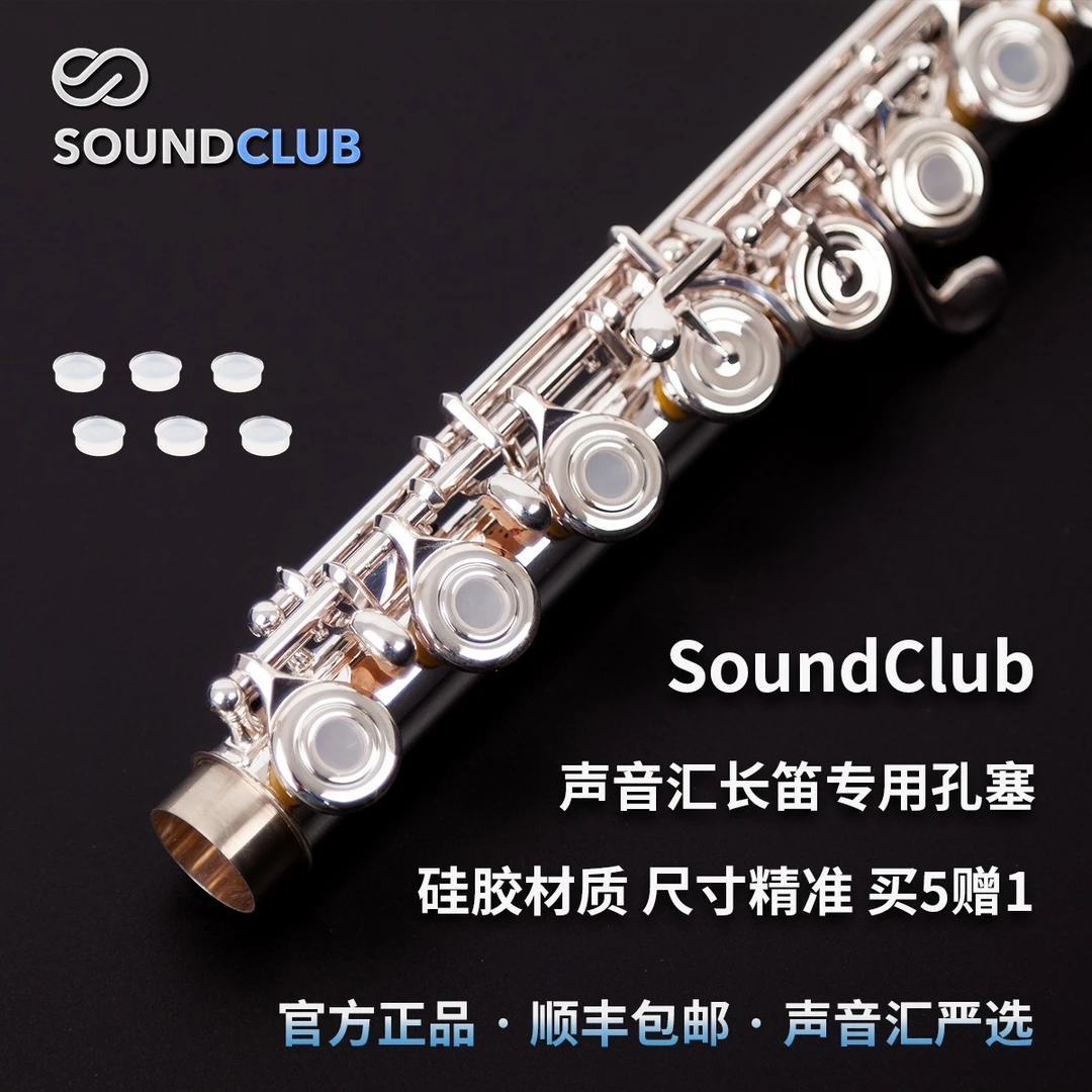 声音汇长笛专用孔塞开孔通用硅胶音孔塞买5赠1半透明配件管乐键盖