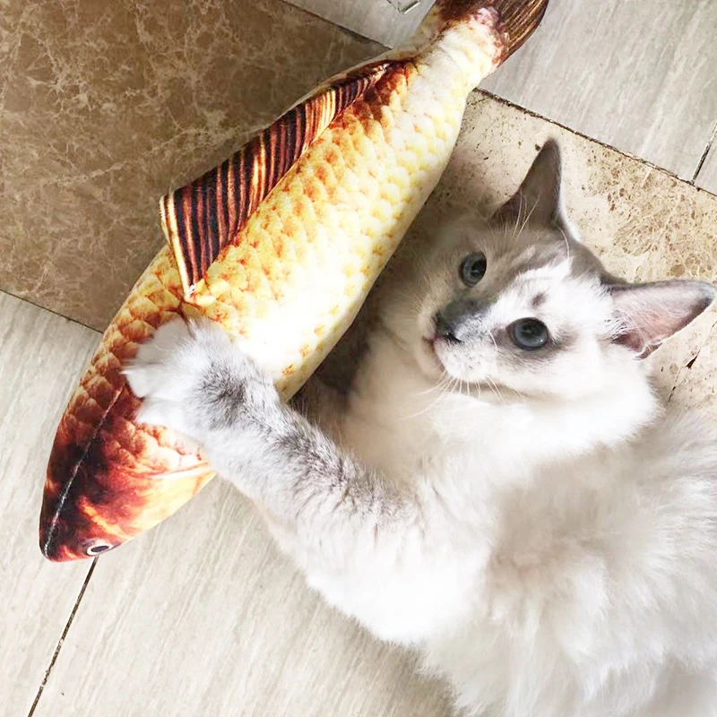 宠物猫玩具毛绒鱼鲫鱼猫薄荷仿真鱼逗猫玩具