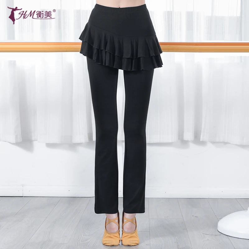 舞蹈练功裤女形体训练古典现代舞服装微喇裤直筒舞蹈裤广场舞裙裤