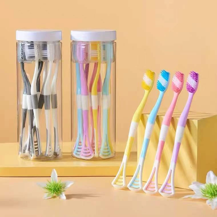 【宠粉】带舌苔板 超细宽头软毛牙刷8支一桶