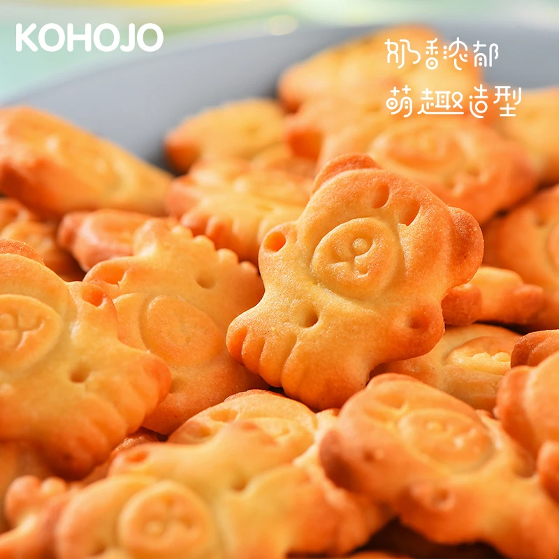 KOHOJO卡贺家 小熊饼干358g/箱 酥香酥脆奶香味饼干
