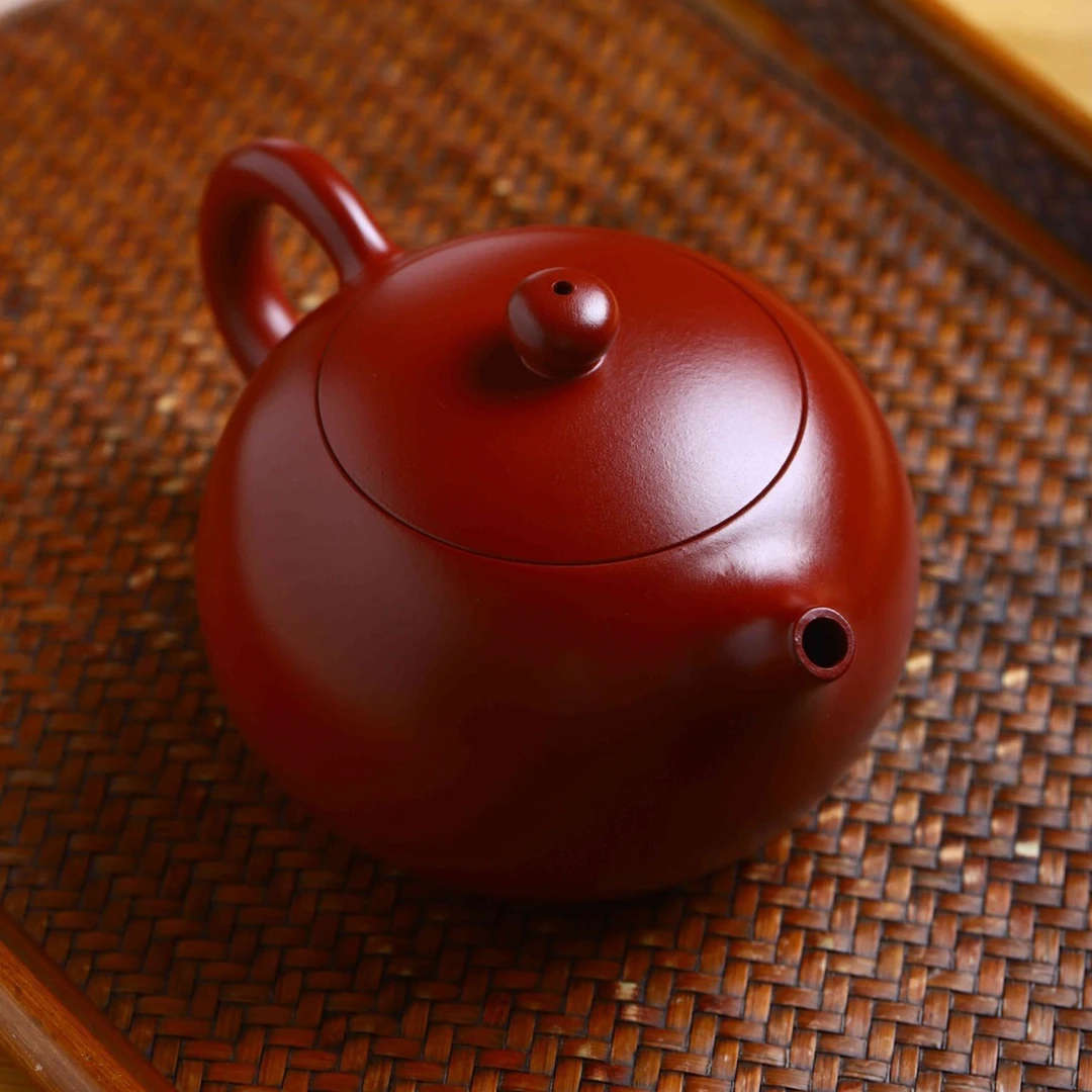 宜兴紫砂壶茶壶家用手工制 原矿大红袍手工家用茶壶球孔200毫升