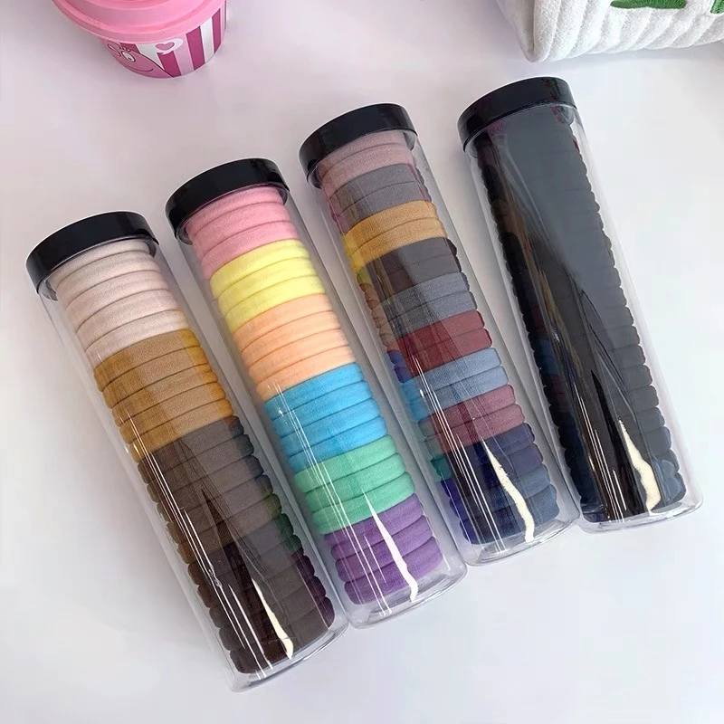 五金女孩秋冬款彩色头绳粗无接缝款橡皮筋高弹力发绳发圈耐用