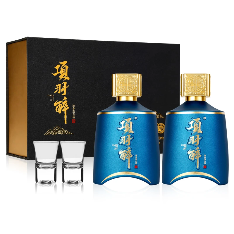 项羽【礼盒版】 两瓶 两杯 纯粮固态发酵 年份老酒53度500ml*2