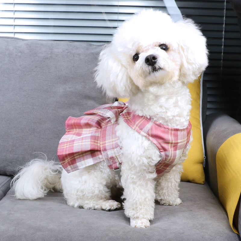 [清仓]cocoyo狗狗制服格子裙学院风胸背泰迪比熊博美金毛萌宠好物
