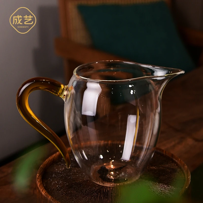 成艺玻璃公杯公道杯大号透明茶海功夫茶具配件耐热高档茶杯分茶器